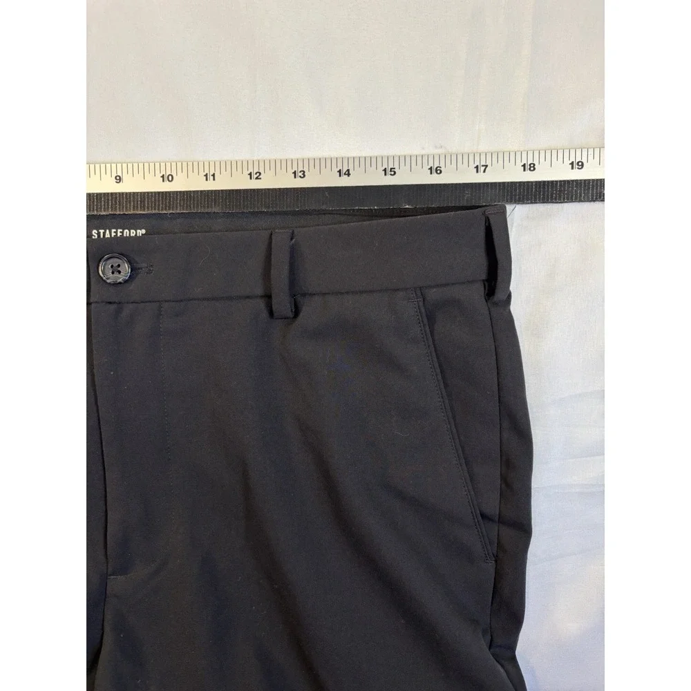 Stafford 365 Men's 34X32 Black Straight Fit‎ Classic Dress Pants Business Preppy